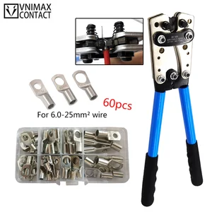 HX-50B обжимные плоскогубцы 6-50 мм AWG 22-10 авто медное кольцо голый кабель клеммы батареи наконечник Шестигранный обжимной инструмент кабель терминальные щипцы