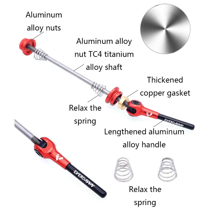 

1 Pair Mountain Road Bike Lightweight Quick Release QR Front Rear Skewer Titanium Axle CNC Wheel Hub Fix Lever