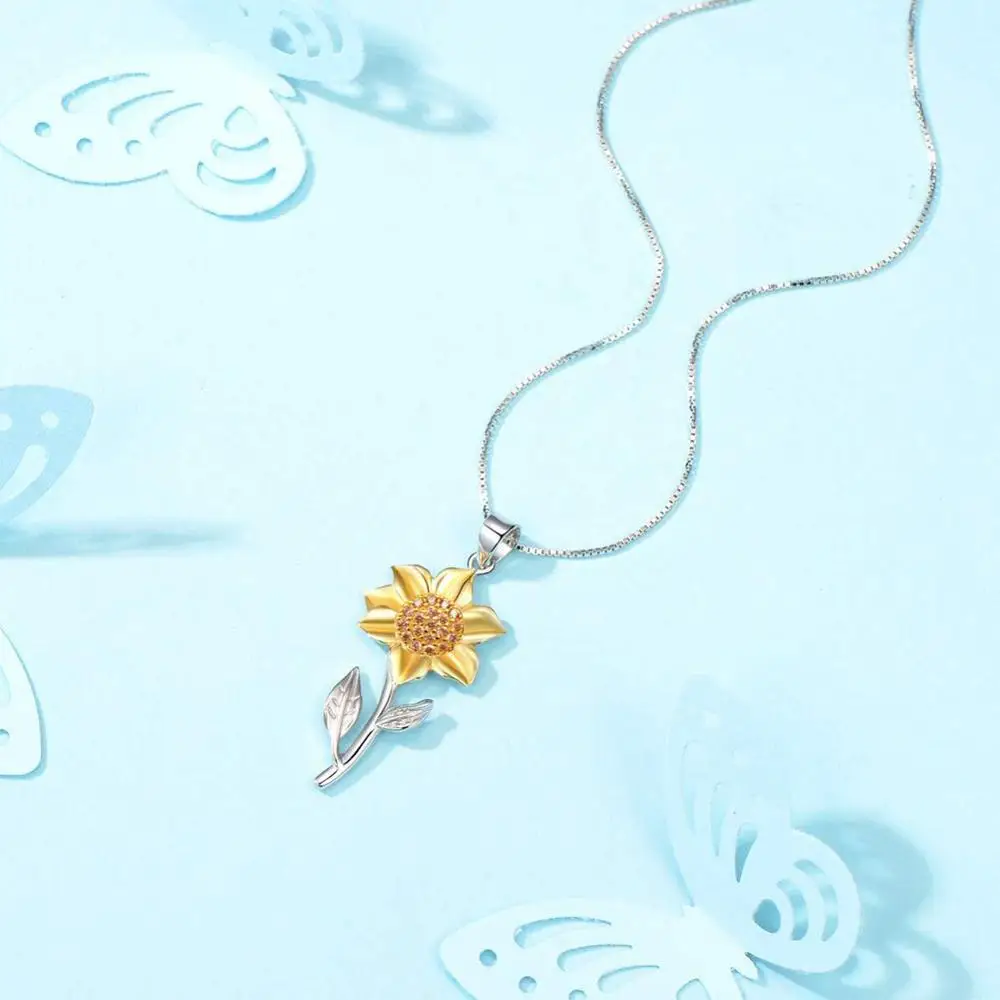 Женская цепочка с подвеской в виде подсолнуха инкрустацией|necklace and earring set|necklace