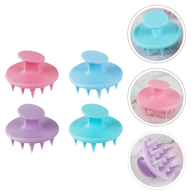 

4pcs Helpful Practical Stylish Massage Hair Brushes Scalp Massage Brushes Hair Cleansing Brushes for Women