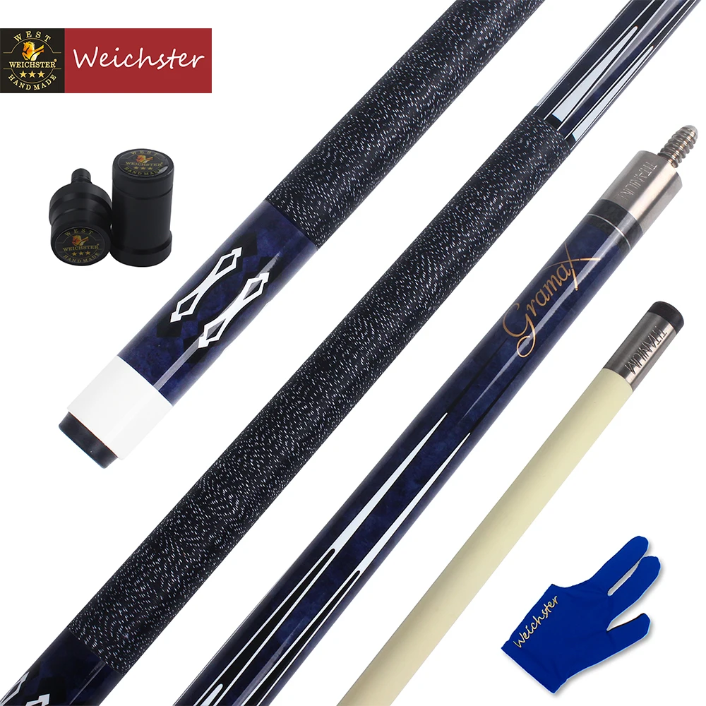 

Weichster 58" 1/2 Carbon Fiberglass Billiard Pool Cue Stick Titanium Ferrule Linen Wrap 19oz to 20oz 13mm Tip
