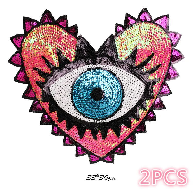 

New super-large sequins, loving eyes, embroidery patches, garment accessories, jeans decorative non-backing glue