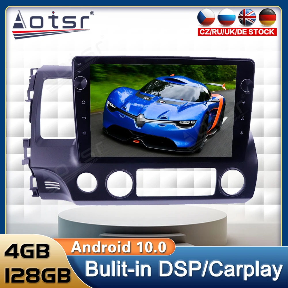 Автомагнитола на Android мультимедийный видеоплеер для Honda Civic 8 FK FN FD 2005-2012