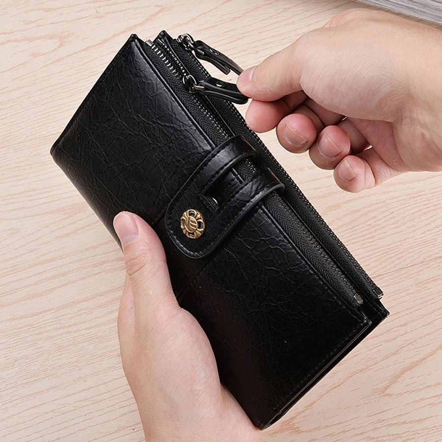 Роскошный брендовый тонкий мужской кошелек кожаный дизайнерский клатч для карт