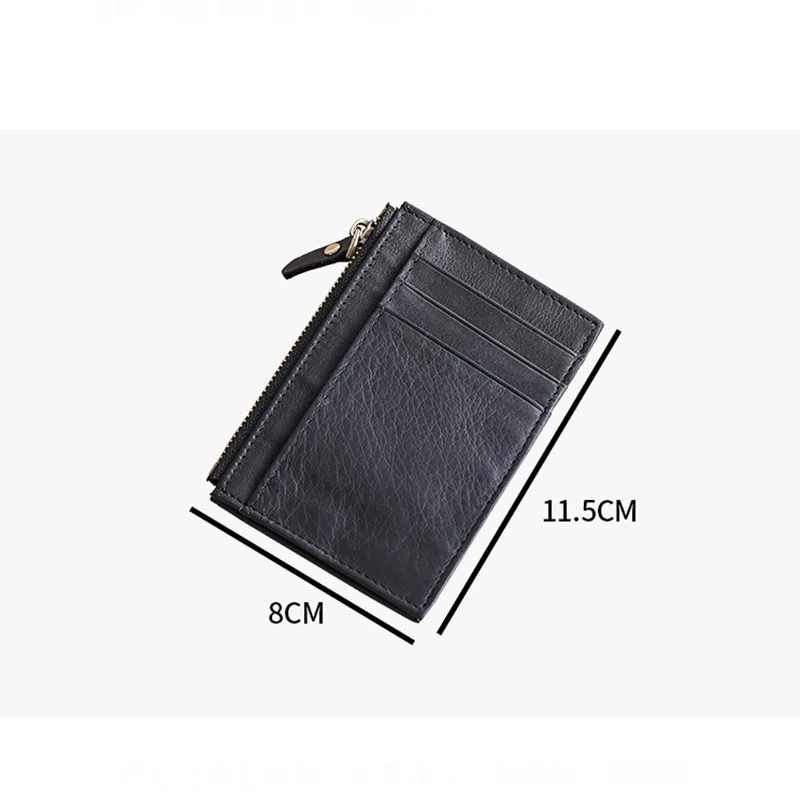 

Handmade leather men's card holder ultra-thin small card holder female retro casual simple driver's license wallet