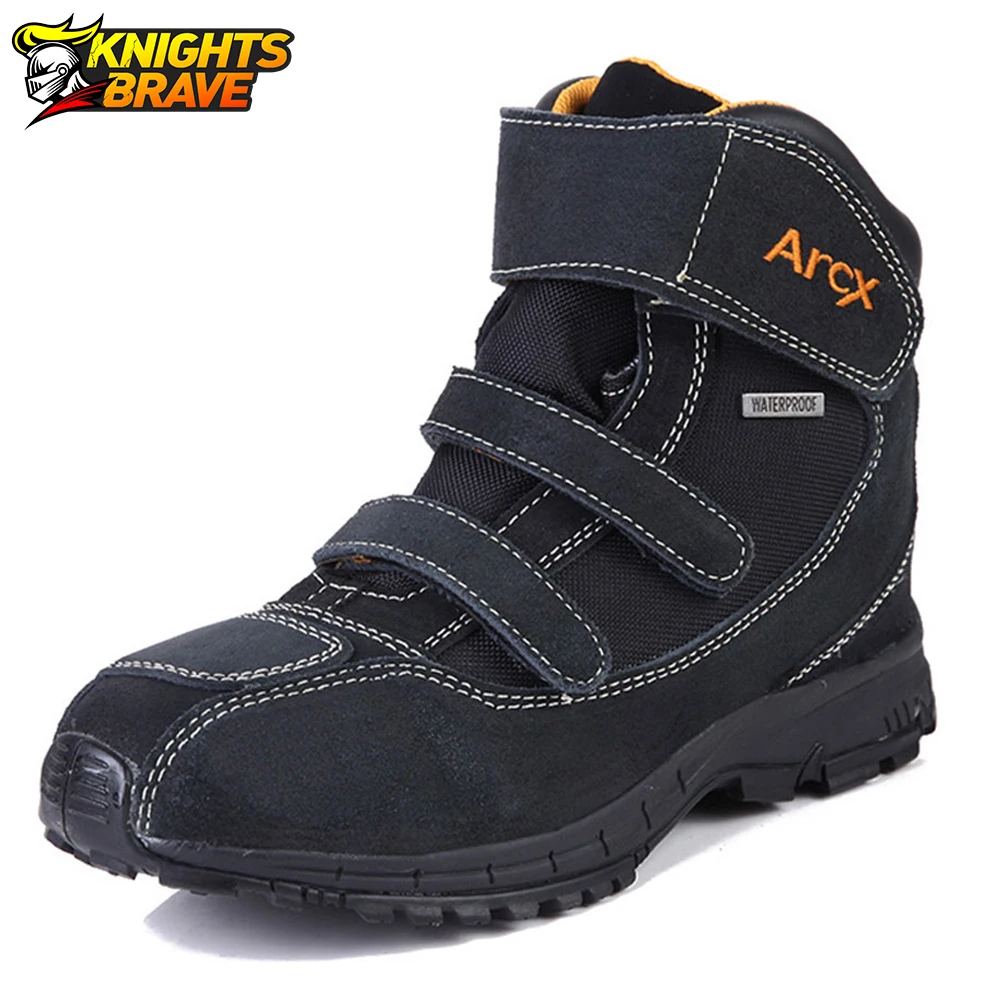 

ARCX Motorcycle Boots Men Botas Moto Genuine Cow Suede Leather Waterproof Moto Boots Motorbike Racing Boots For 4 Season