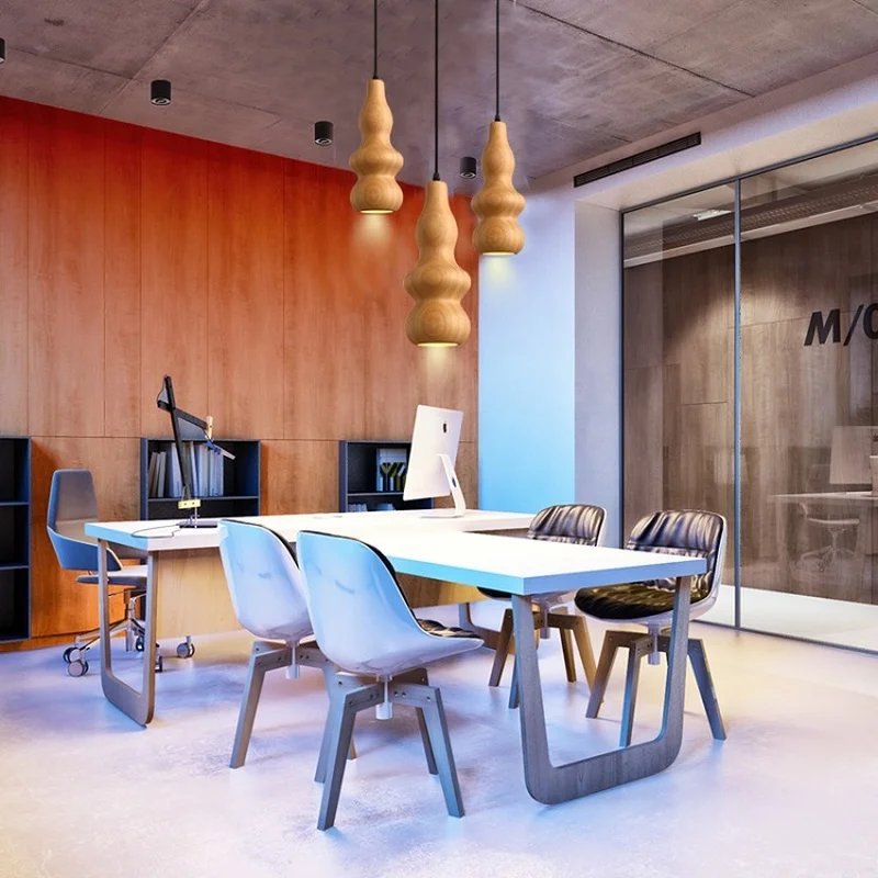 Подвесной светильник из дубовой древесины в виде тыквы современный деревенский