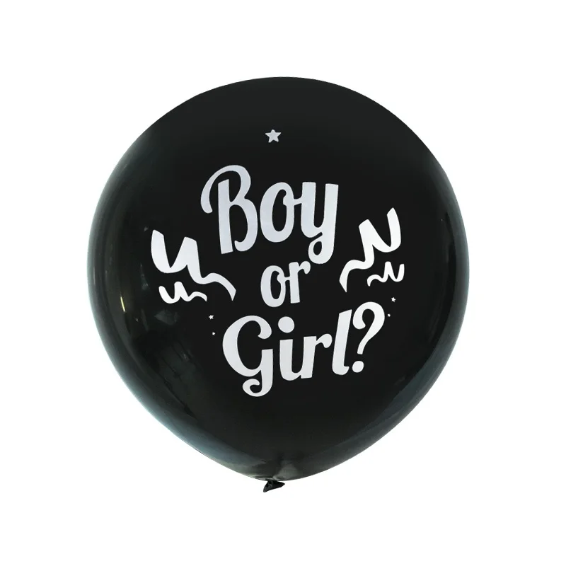 

Black Gender Reveal Balloon Boy or Girl Gender Reveal Party Latex Balloons Baby Confetti Baloon Decorations Supplies 36 Inch