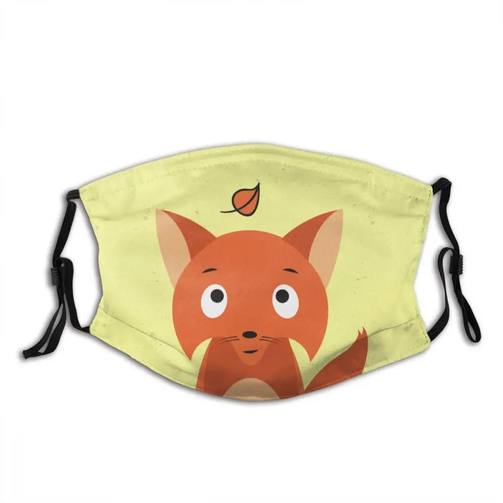 

Fox Animal Washable Printed Mouth Face Mask with Filters Windproof Dustproof Winter Protection Cover Muffle for Adult