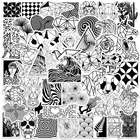 103050 шт.упаковка, черно-белые геометрические наклейки в виде животных