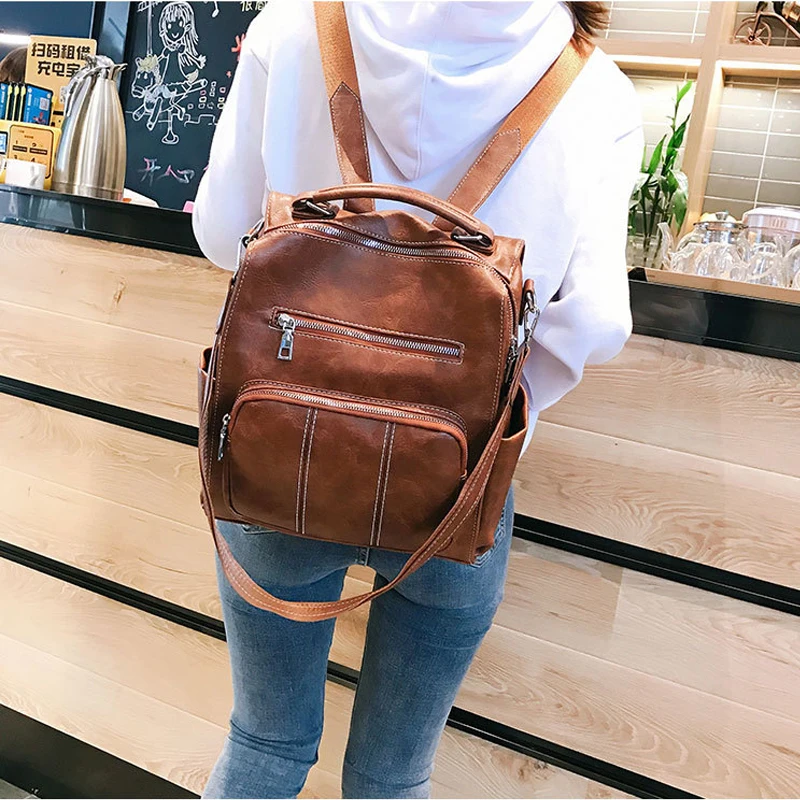 Mochila Feminina рюкзак кожаный школьный рюкзак для девочек плотная большой вместимости рюкзак для девочек функциональный рюкзак женская сумка