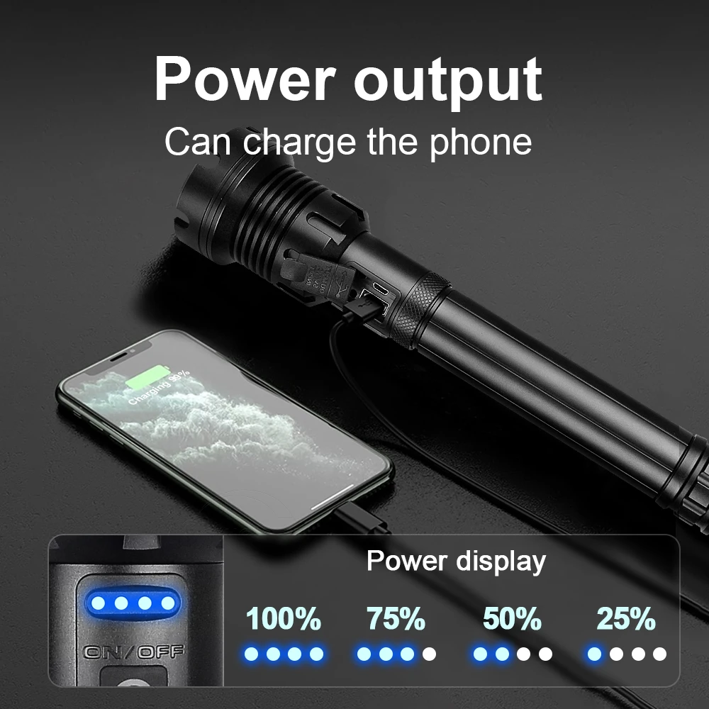 880000LM XHP160 высокое Мощность светодиодный вспышка светильник фонарь XHP90 Usb