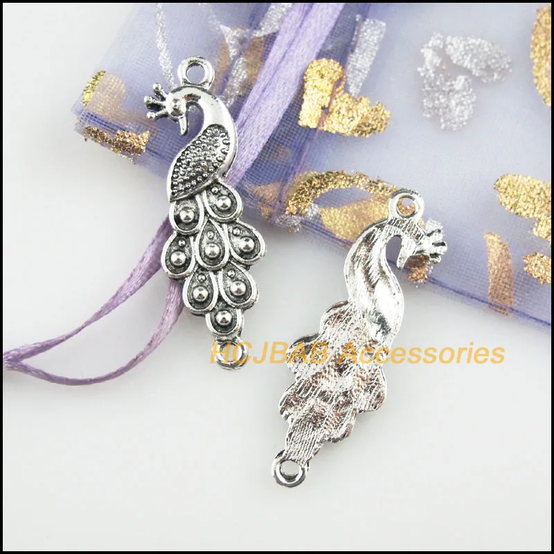 Новинка 10 шт. Тибетский серебристый цвет животных подвески в виде павлинов
