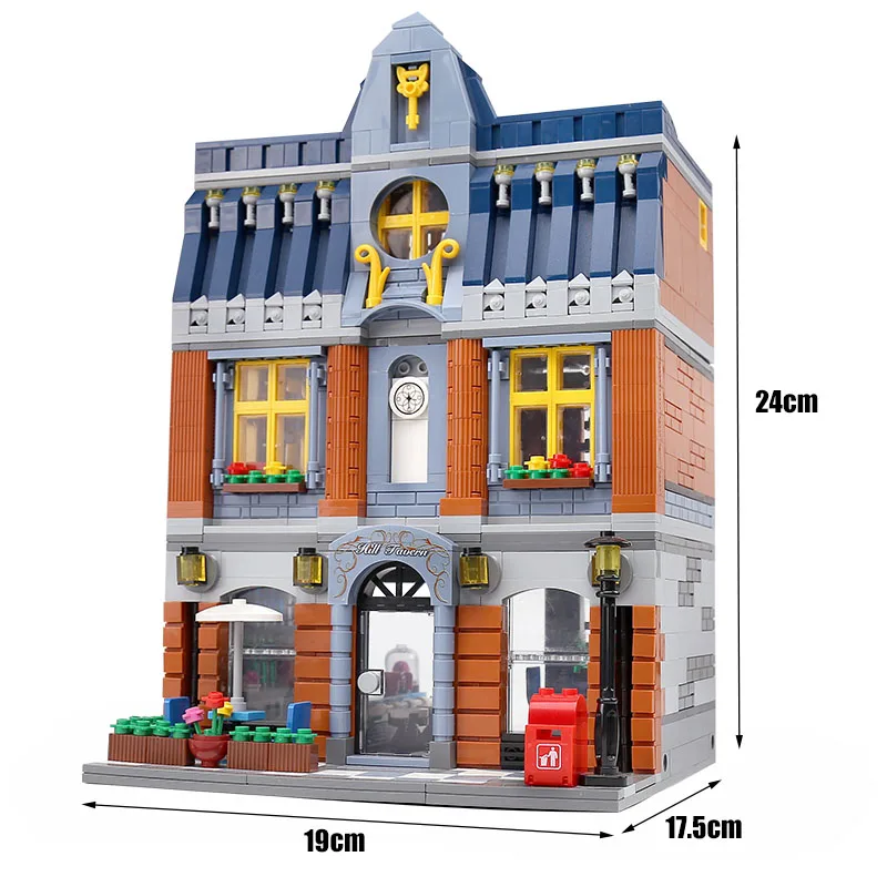 

1367PCS MOC Street Building Toys The Hill Tavern Lion Pub Model Building Blocks Assembly Kids Educational Toys Christmas Gifts