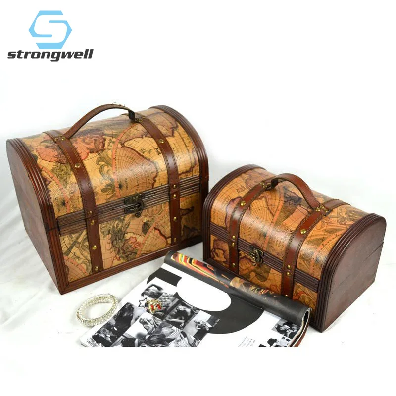 Винтажная деревянная коробка для хранения Strongwell органайзер драгоценностей