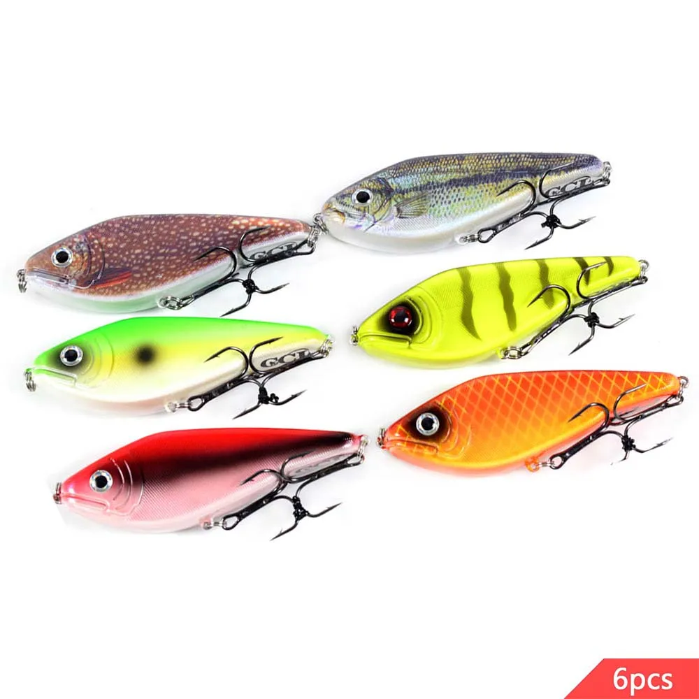 

90MM Jerkbait Hard Artificial Bait 26G Suspending Fishing Lures 3D Eye NO.4 Carbon Hook For Pike Musky Bass Catfish In River Sea