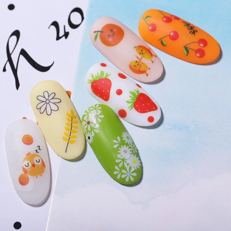 3D наклейки для ногтей аксессуары самоклеющиеся клейкий трансферный Переводные