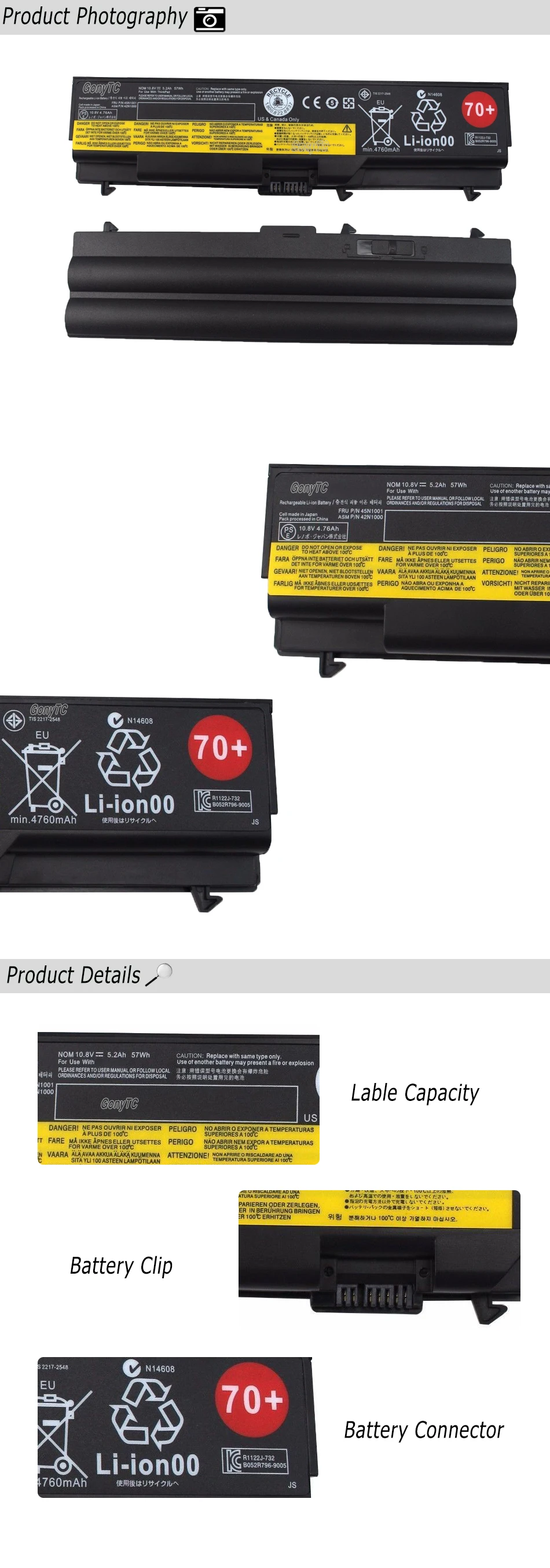 70+ Аккумулятор для ноутбука LENOVO ThinkPad T430 T430i T530 T530i L430 L530 W530 45n1000 E40 E420 SL410 SL510 T410 L520