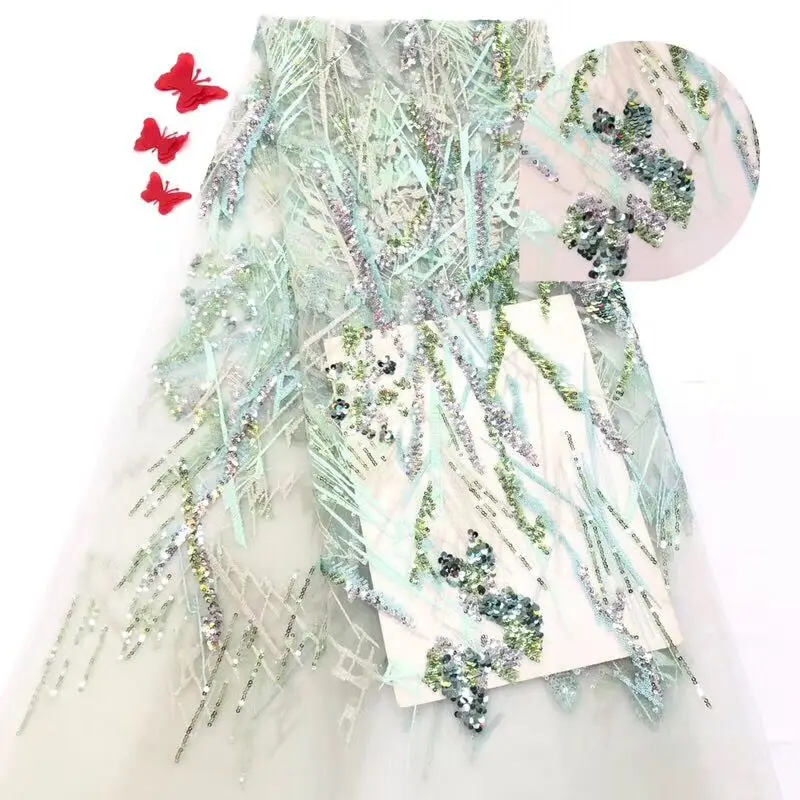 nigerian lace fabric classic french net with sequins top sale tulle SYJ-9951 | Дом и сад