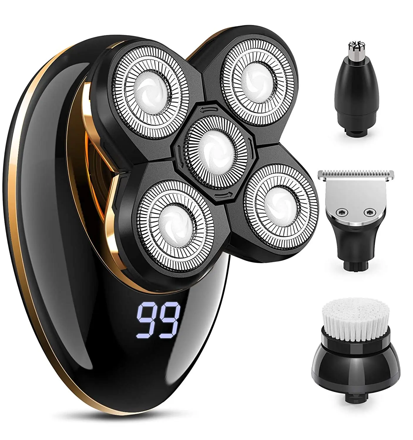 

Electronic Razor Men Three Blades Bread Shaver Nose Haircut Head Shaver Hair Clipper rechargeable USB 4-in-1 grooming kit