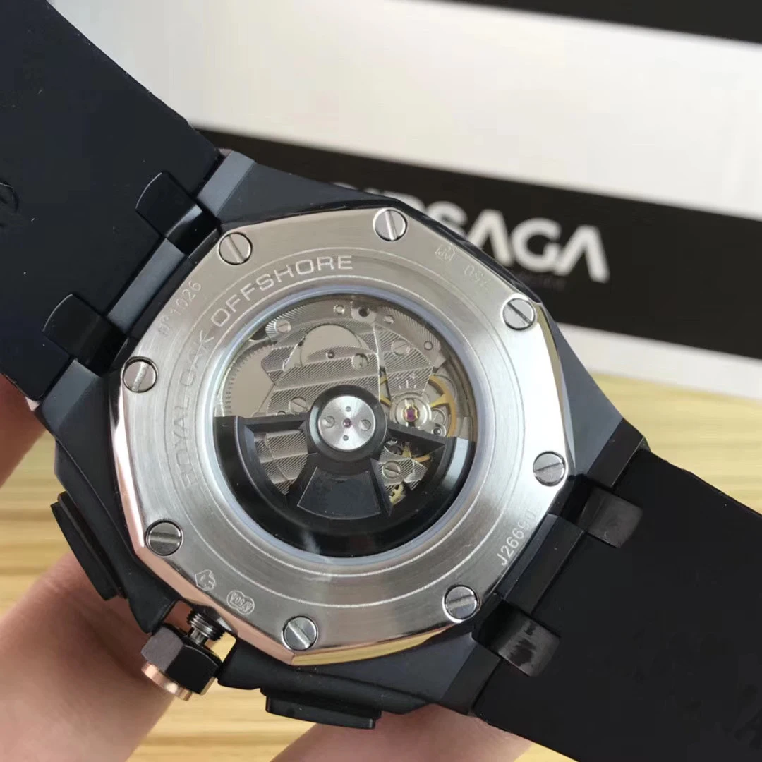 

Luxury Brand New Men Full Black Case Rubber Watch Automatic Mechanical Sapphire Transparent Glass Watches Limited Sport 42mm