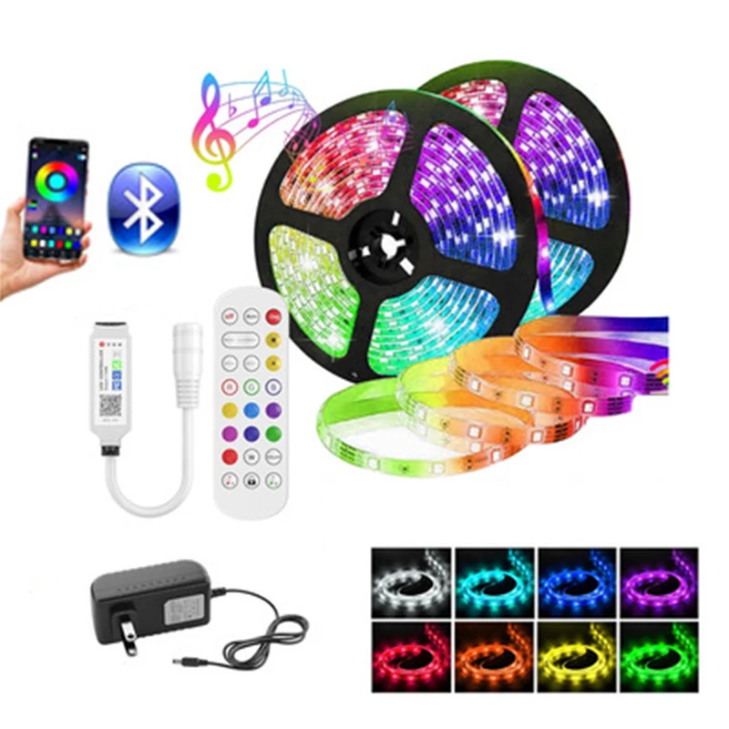 

5M LED Strip Bluetooth RGB LED Light 5050 AC 100-240V Flexible Waterproof Living Room Bedroom Home Atmosphere Decoration