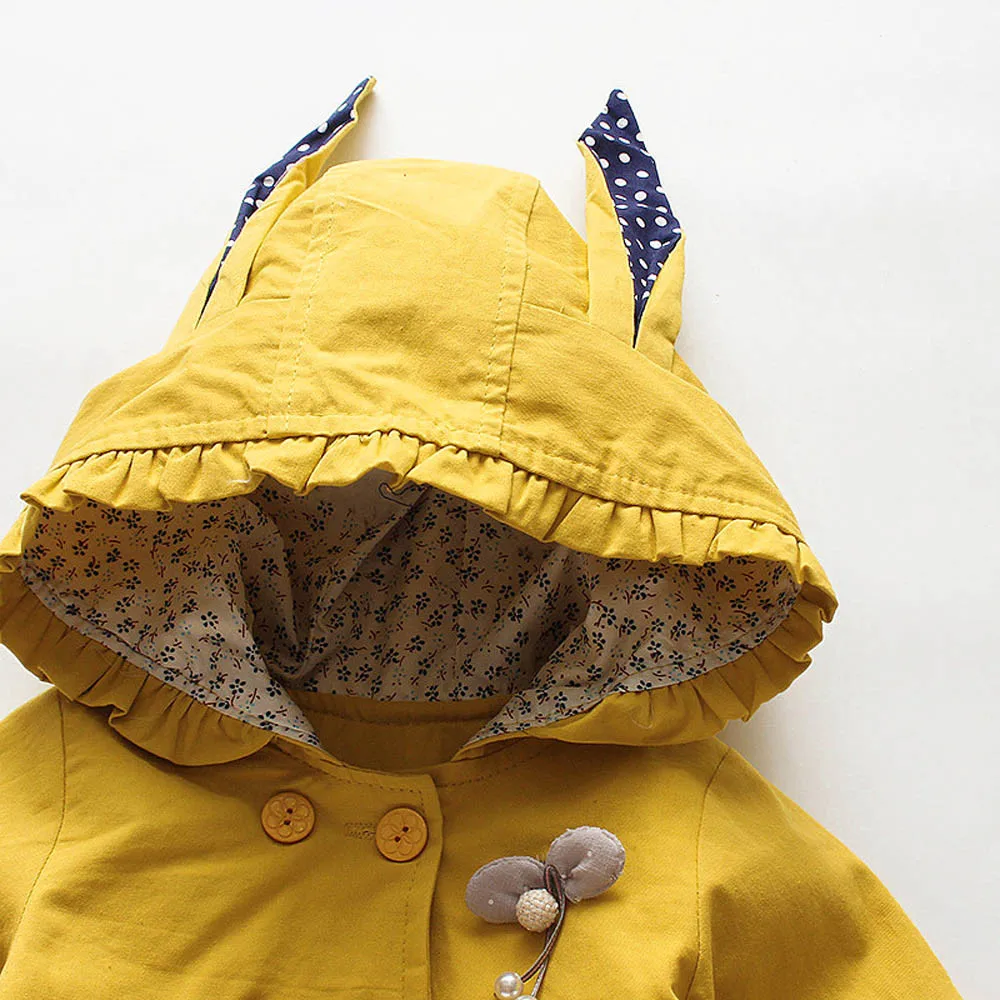 Осенняя куртка с длинными рукавами и мультяшными пуговицами для маленьких