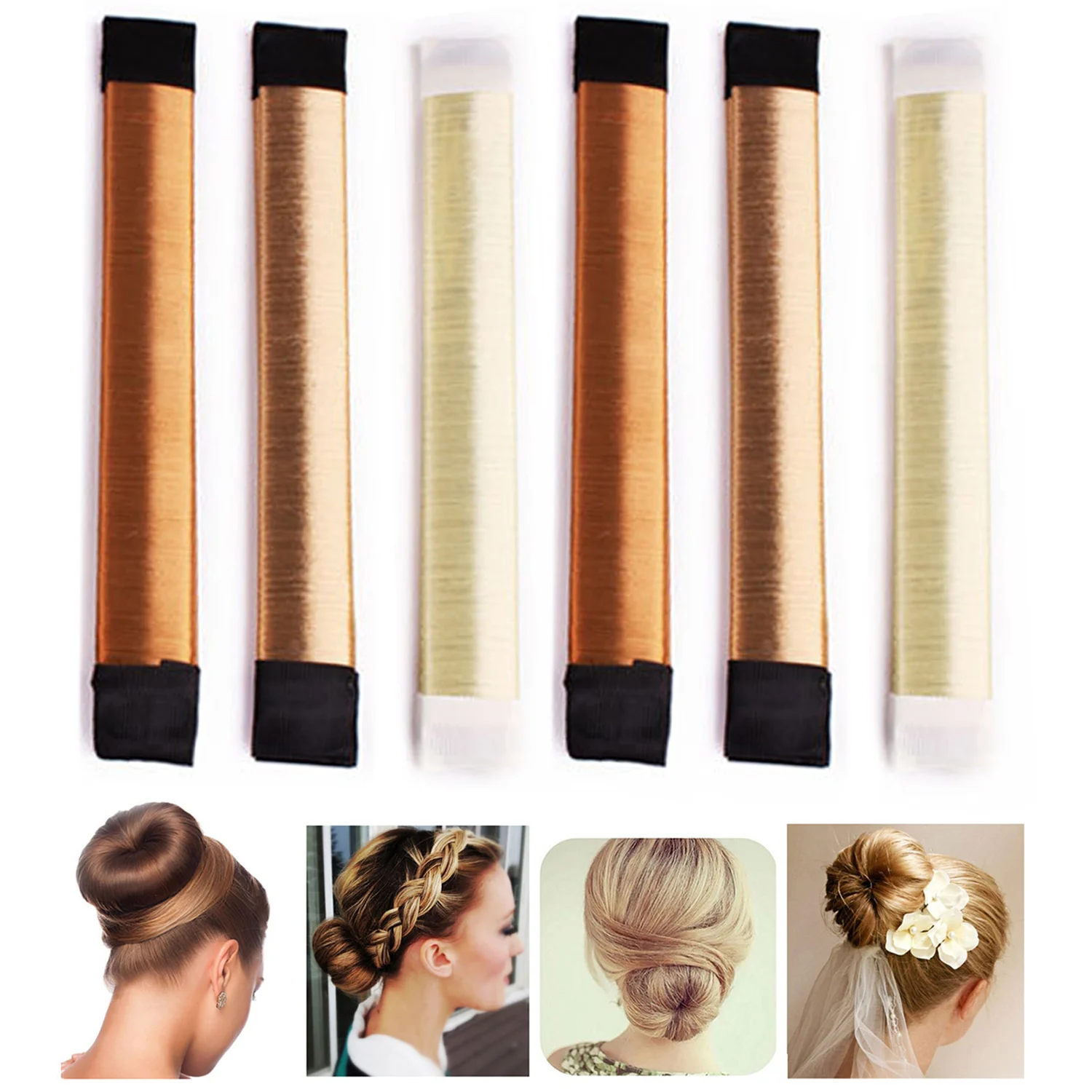 6 шт. Сделай Сам DIY бигуди для волос резинка формирования хвостика Donut клип