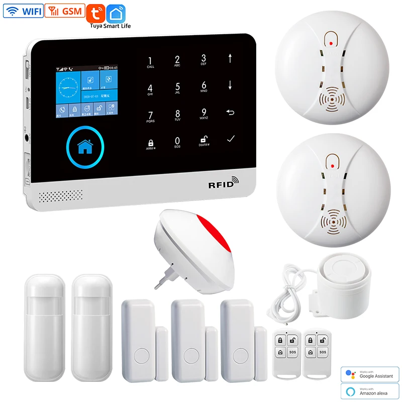 GSM WiFi 433MHz Wireless Alarm System PG103 Touch Keyboard Tuya Home Burglar Security Smart Alarm System Alarm House App Control