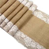 jute burlap lace hessian table runner 30 x 275cm vintage event party supplies lace table runner for wedding accessories