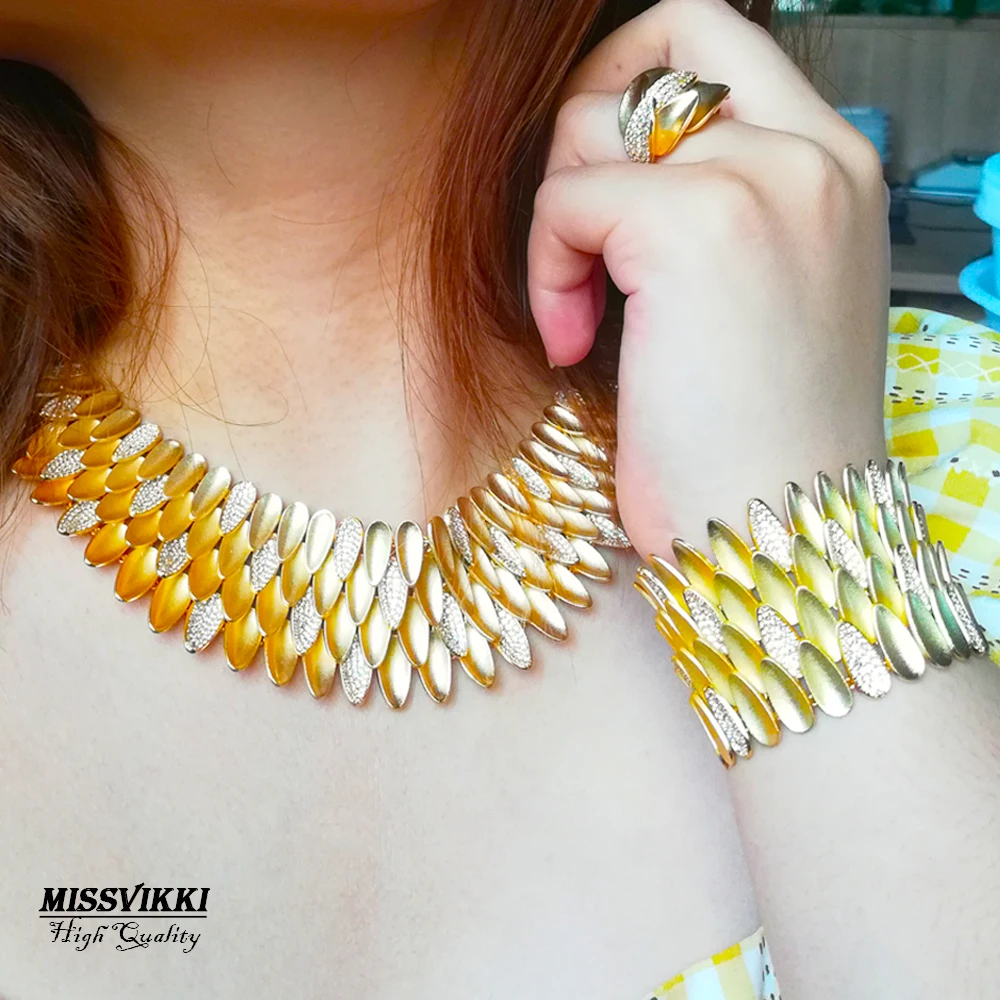 

Missvikki 2022 драгоценные Роскошные гибкие перья комплект ювелирных изделий серьги ожерелье браслет кольцо 4 шт. женские свадебные ювелирные изд...