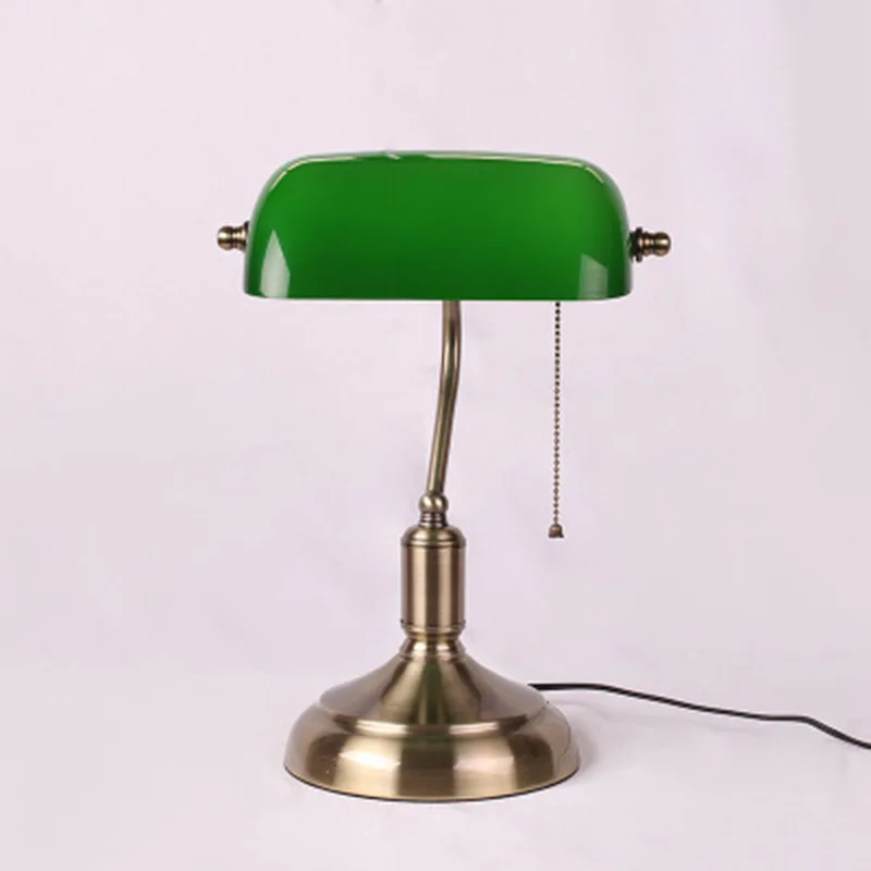 

Retro Bank Desk Lamp European 19th Century Glass Desk Lamp Director General Manager President Study Villa Office Bedside Light