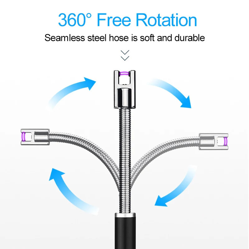 Зажигалка аккумуляторная с поворотом на 360 градусов USB зарядкой|Аксессуары для