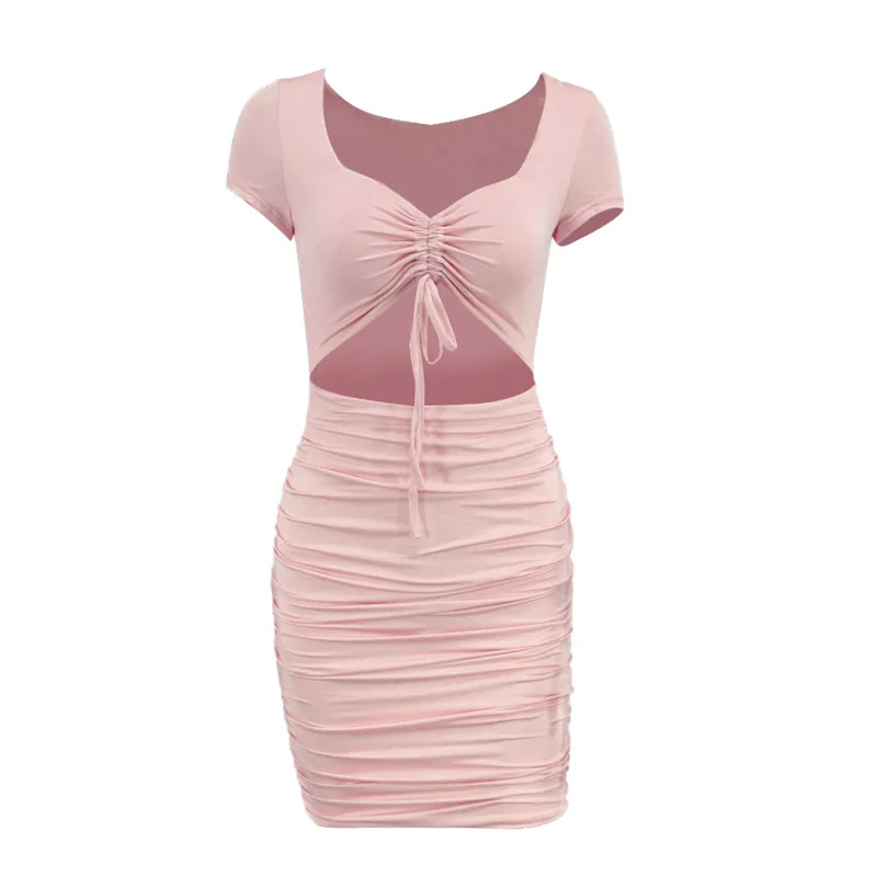 

2021 summer dress sexy fashion pleated hollow pleated pleated skirt skirt dress suitable for ladies club parties