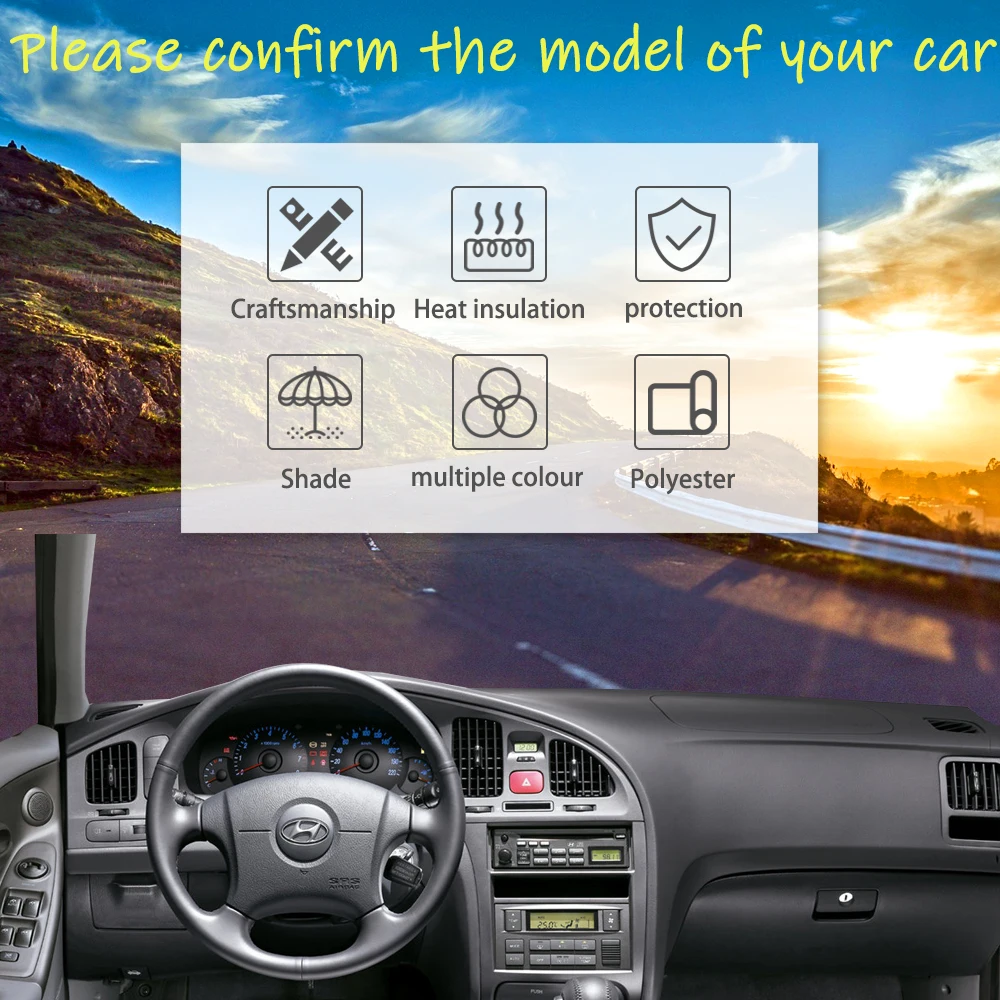 Коврик для приборной панели автомобиля Hyundai Elantra XD 2001 2002 2003 2004 2005 2006 | Автомобили и