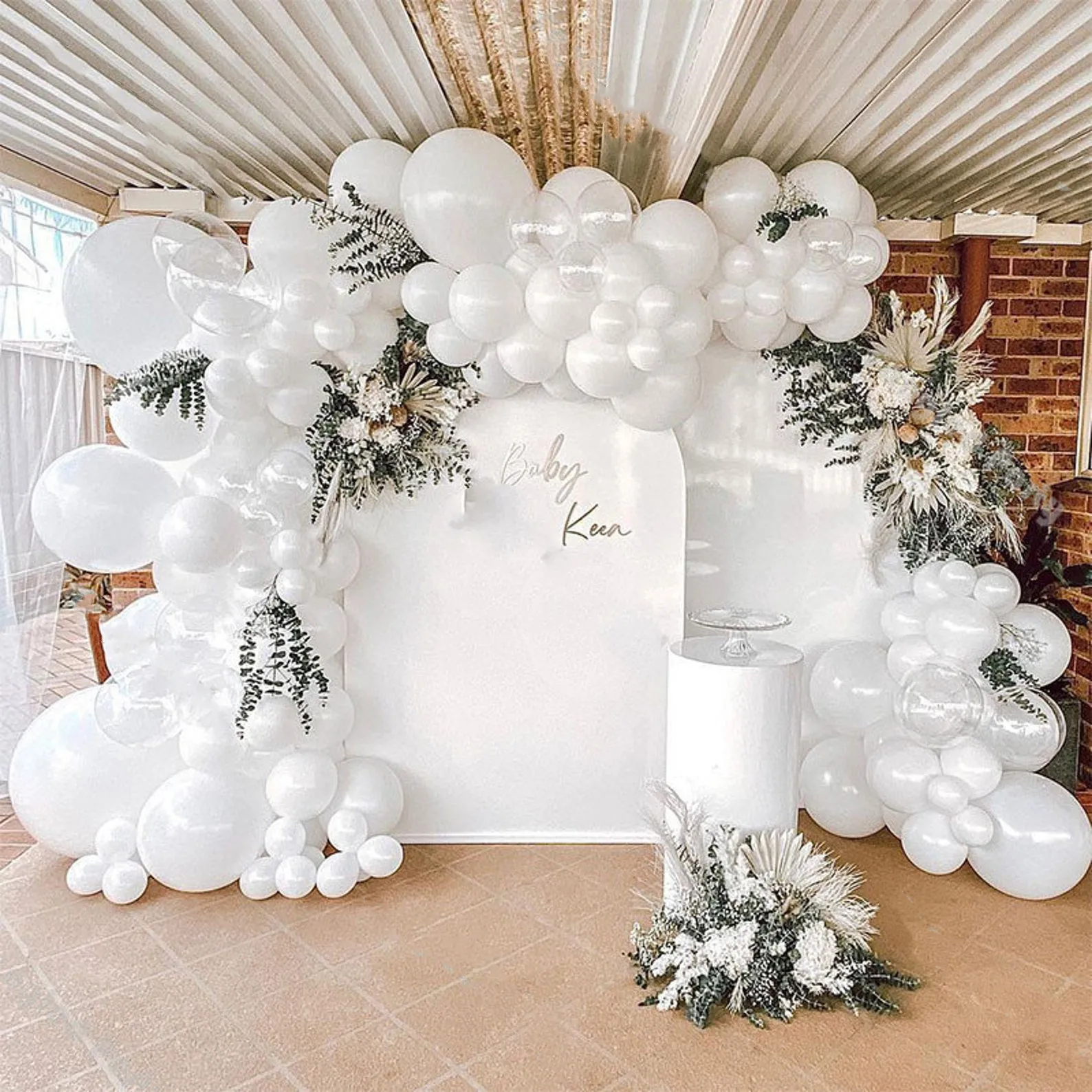 

132pcs Matte White Balloon Garland Arch Kit Transparent BoBo Balloons Baby Shower Happy Birthday Party Decoration Supplies
