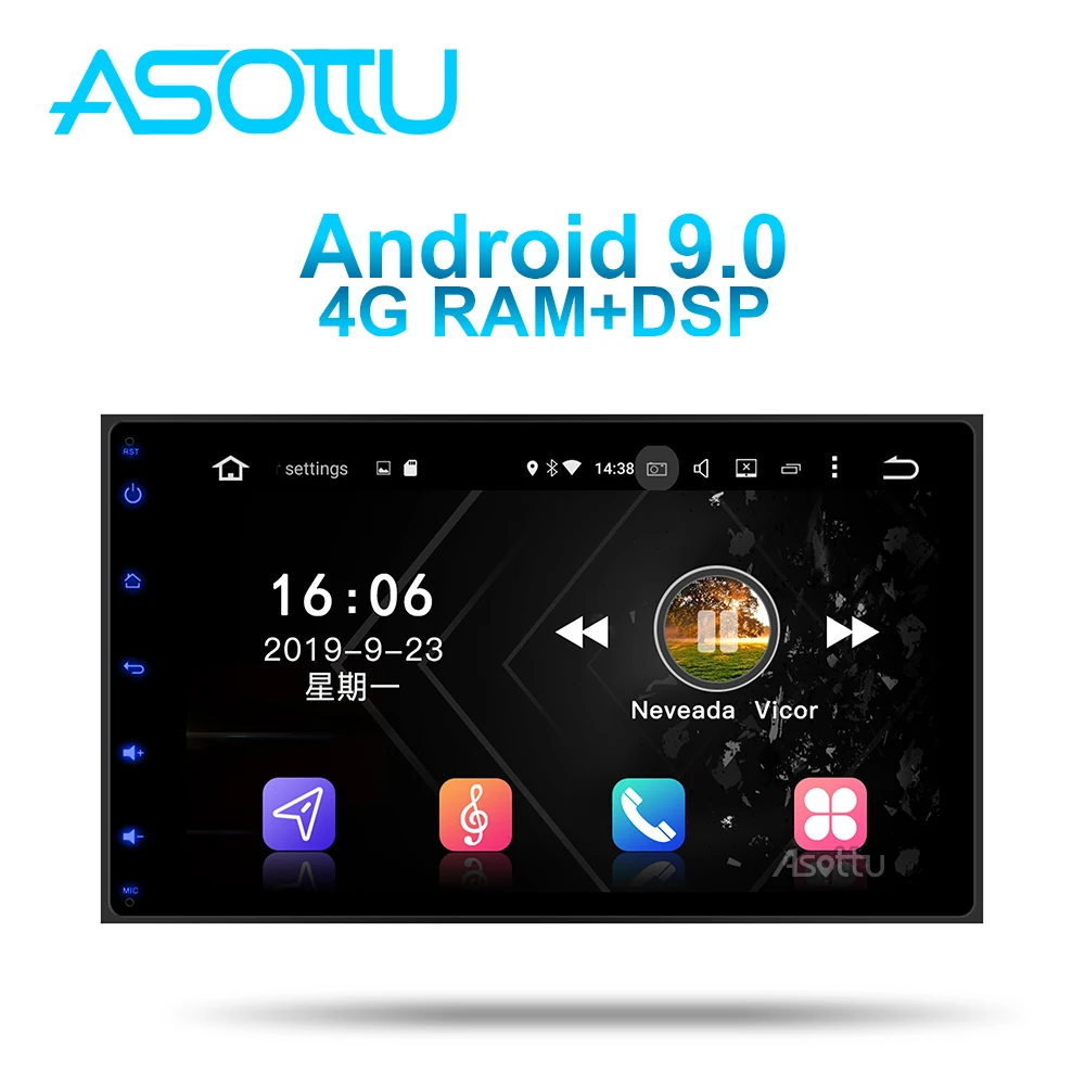 Автомобильный DVD Asottu TO605 android 9 0 PX6 для Toyota Corolla Auris Fortuner Estima vios Innova 2016 2017 2018 gps