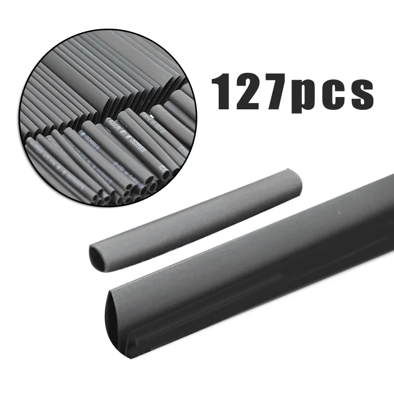 

127pcs Heat Shrink 2:1 Sleeving Tubing Weatherproof Assortment Kit Replacement
