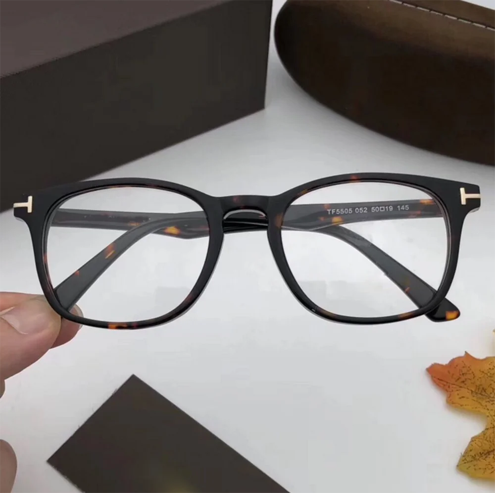 Квадратные ацетатные оправы TF5505 с оригинальным логотипом могут быть изготовлены