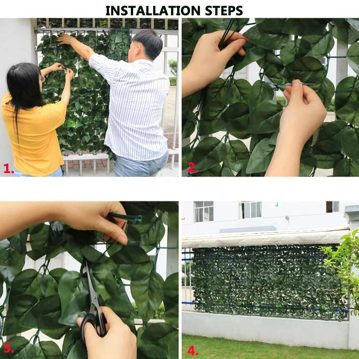

3mx1m Garden Plant Fence Artificial Faux Green Leaf Privacy Screen Panels Rattan Outdoor Garden Home Decoration