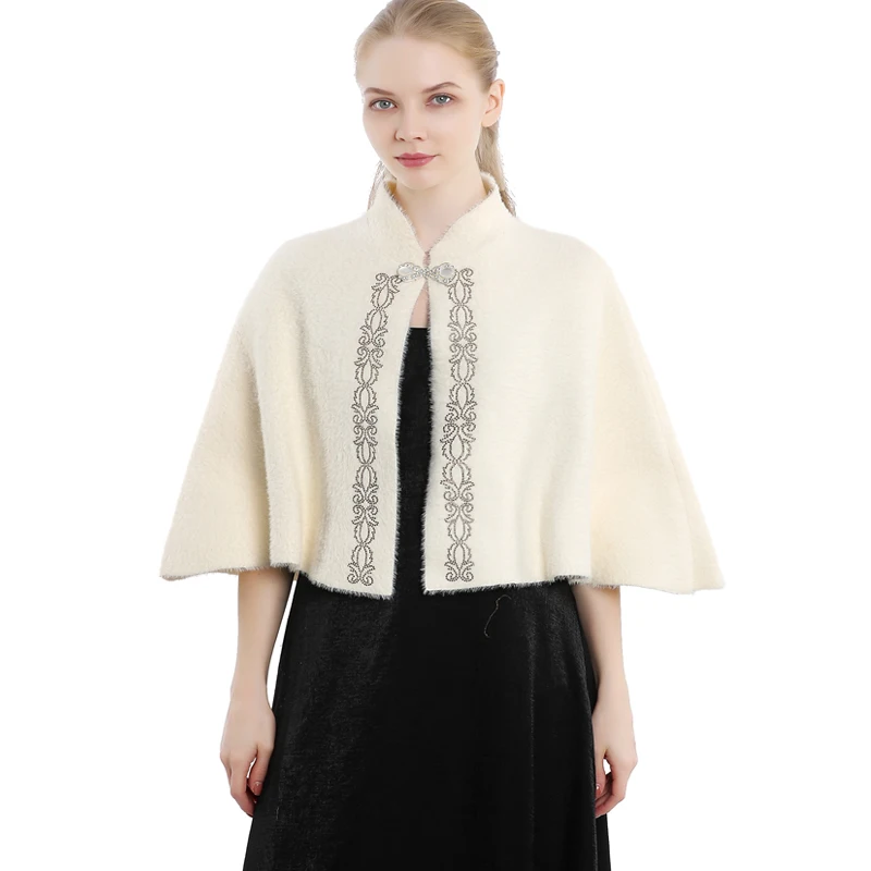 

Модные женские туфли из искусственного меха пончо; Сезон осень-зима теплая шаль Свадебные и вечерние толстый пончо высокого качества