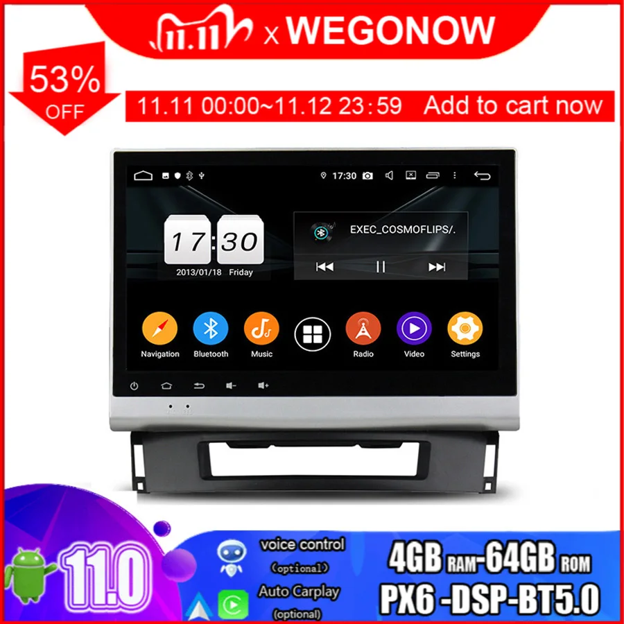 Автомобильный радиоприемник Carplay PX6 DSP IPS Android 11 0 для Opel Astra J 2011- 2014 4 Гб ОЗУ 64
