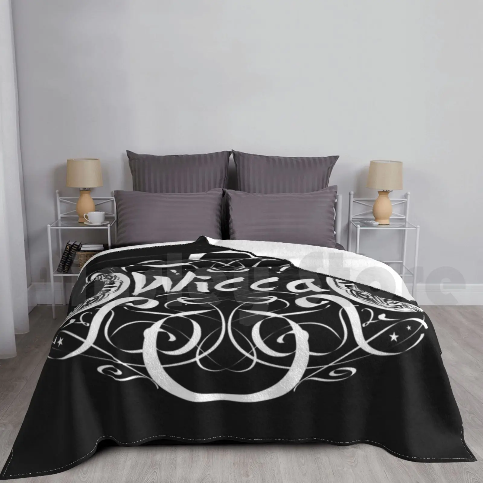 Одеяло Wicca с тройной луной модное сделанное на заказ Wiccan волшебное мистическое