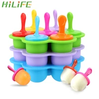 hilife diy popsicle mould 7 holes ice cream ice pops mold fruit shake accessories ball maker tray food grade silicone portable