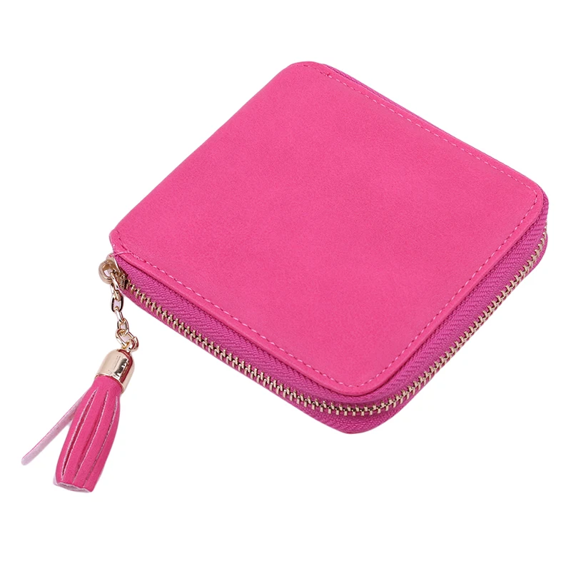 Женские кожаные кошельки с отделениями для монет и карт модные винно-красного