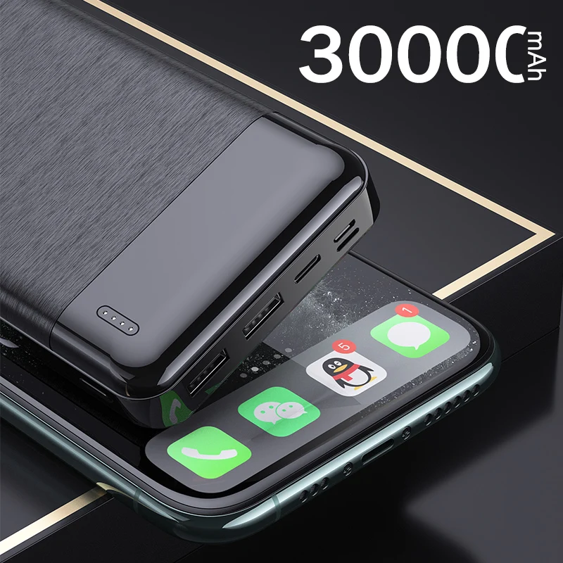 YKZ 30000 mAh внешний аккумулятор 2.1A Быстрая зарядка портативное Внешнее зарядное