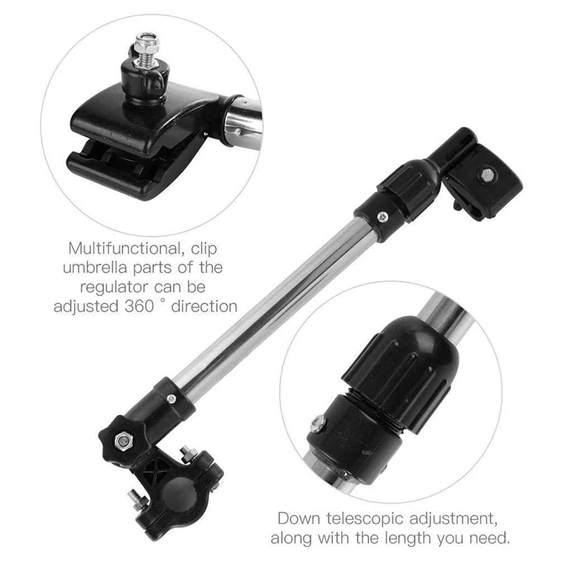

Bike Umbrella Holder,Umbrella Mounting Bracket,360 Adjustable Umbrella Stand Used for Bicycles,Strollers,Etc.