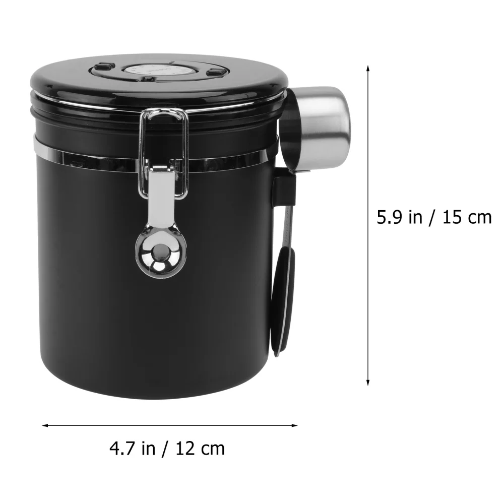 

1pc Coffee Bean Sealing Can Storage Jar Food Storage Container (Black)