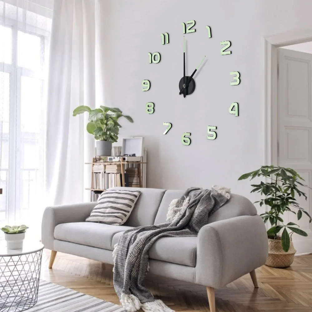 Светящиеся Настенные часы 3D кварцевый набор сделай сам большие акриловые