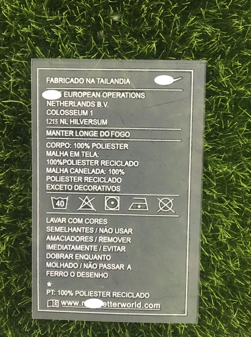 Португальский языковой интерфейс изношенный плеер этикетка для стирки